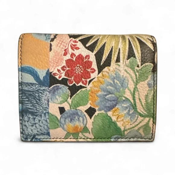 Salvatore Ferragamo Gancini Floral Print Wallet Leather Authenticity Certificate - Picture 3 of 6